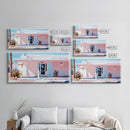 Pink Desert, Midcentury House, Southwest Art, Boho Wall Decor, Modern Pastel Painting, Framed Canvas Print, Minimalist Home Decor