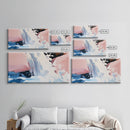 Waterfall, Abstract, Modern, Framed Canvas Print, Nature Wall Art, Minimalist Art, Bedroom Decor, Coastal Art, Blue and White Painting