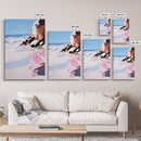 Ocean Cliffs, Coastal View, Framed Canvas Print, Beach House Wall Art, Minimalist Seascape, Nautical Home Aesthetic, Summer Vibes
