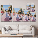 Vineyard Pathway, Wine Country, Rustic Charm, Framed Canvas Print, Tuscan Wall Art, Kitchen Decor, Autumn Landscape, Country Home Art