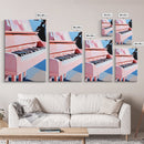 Pink Grand Piano, Elegant Music Art, Artistic Decor, Framed Canvas Print, Minimalist Home Art, Musician Gift, Boho Wall Art