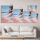 Coastal Waves, Summer Beach Art, Ocean Seascape Painting, Framed Canvas Print, Nautical Wall Art, Living Room Decor, Beach House Artwork