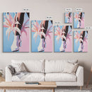 Female, Floral Cowboy Style, Western Chic Decor, Trendy Aesthetic Art, Fashionable Wall Art, Pink Pastel Tones, Canvas Print