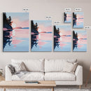 Sunset Reflections, Coastal Wall Art, Framed Canvas Print, Minimalist Landscape, Pastel Beach Decor, Living Room Art, Modern Seascape