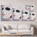 White Mask Portrait, Feminine Art, Minimalist Decor, Abstract Face Painting, Modern Aesthetic, Canvas Print, Framed Canvas Print
