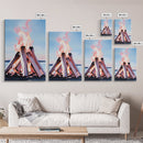 Firelight, Outdoor Glow, Evening Warmth, Canvas Print, Rustic Cabin Art, Cozy Ambiance, Living Room Decor, Autumn Vibes, Bonfire Scene