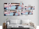 Riverbank, Water Reflections, Tranquil Scene, Framed Canvas Print, Serene Wall Art, Zen Home Decor, Neutral Landscape, Modern