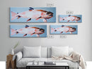 Vibrant Fish, Abstract Art, Ocean Lover Decor, Modern Coastal Home, Colorful Wall Art, Canvas Print, Unique Nautical Aesthetic
