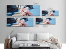 Blossoming Coast, Floral Wall Art, Living Room Decor, Canvas Print, Nature-Inspired Artwork, Coastal Aesthetic, Spring Botanical Art