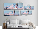 Serene Waters, Abstract Beach, Coastal Vibes, Soft Pastels, Canvas Print, Minimalist Art, Bedroom Wall Art, Contemporary Seascape
