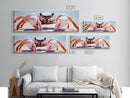 Crab Art, Beach Wall Art, Coastal Decor, Nautical Painting, Ocean Animal Print, Pastel Tones, Living Room Art, Canvas Print