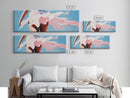Flowing Dress, Windy Beach, Feminine Wall Art, Soft Pink Aesthetic, Summer Vibes, Framed Canvas Print, Living Room Art, Coastal Elegance