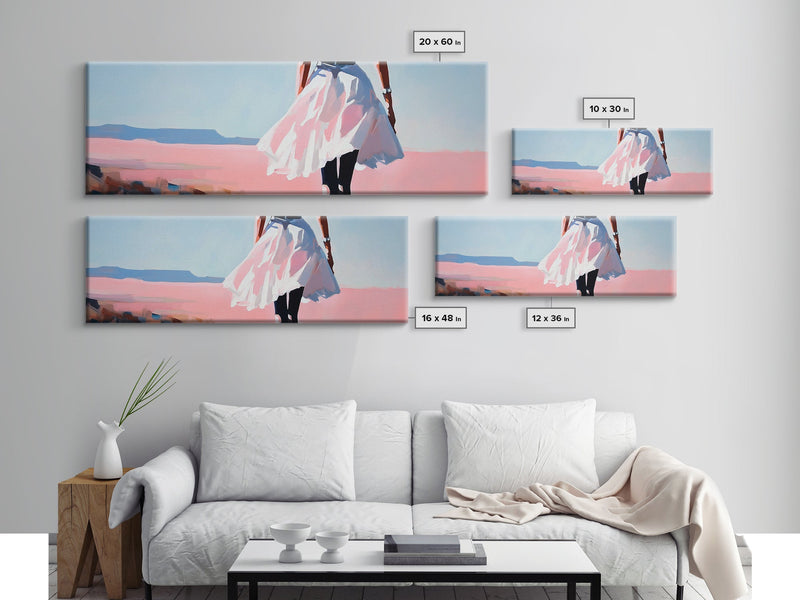 pastel color beach dress Flowing Dress, Beach Walk, Pastel Aesthetic, Dreamy Art, Canvas Print, Bedroom Wall Art, Feminine Home Decor, Soft Colors