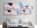 Abstract Ocean Waves, Coastal Wall Art, Beach Aesthetic, Pastel Seascape, Large Canvas Print, Minimalist Art, Living Room Decor