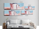 Enamel Mug Painting, Rustic Kitchen Art, Pastel Coffee Print, Still Life, Large Canvas Print, Modern Home Decor, Cozy Wall Art