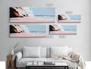 Sunset Cliffs, Ocean Mist, Coastal Landscape, Relaxing Wall Art, Beach Retreat, Soft Pastel Colors, Framed Canvas Print, Contemporary Style