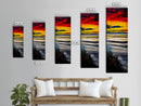 Vibrant Sunset, Coastal Scene, Ocean View, Canvas Print, Beach House Wall Art, Warm Tones, Living Room Decor, Abstract Nature Art