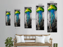 Jellyfish Art, Ocean Life, Colorful Abstract, Underwater Decor, Canvas Print, Modern Wall Art, Coastal Home, Living Room Art