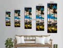 Modern Tropical Home Painting, Palm Trees Wall Art, Coastal Beach House Decor, Vibrant Blue and Green Art, Summer Wall Art, Canvas Print