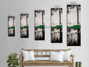 Abstract Lines, Modern Minimalist, Monochrome Art, Canvas Print, Geometric Wall Art, Black White Green, Contemporary Home Decor