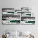 Green Ocean Wave, Dramatic, Black and White, Framed Canvas Print, Coastal Wall Art, Surfer Decor, Beach House Art, Nautical Decor