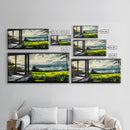 Tropical Beach View, Ocean Canvas Print, Relaxing Coastal Painting, Serene Landscape Wall Art, Living Room Decor, Framed Canvas Print