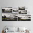 Foggy Forest, Mountain Landscape, Monochrome Wall Art, Framed Canvas Print, Modern Home Decor, Living Room Artwork, Nature Print
