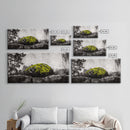 Mossy Rock, Abstract Nature, Green and Black Art, Canvas Print, Rustic Wall Decor, Boho Artwork, Modern Farmhouse Decor