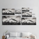Mountain Landscape, Black and White, Framed Canvas Print, Nature Wall Art, Rustic Home Decor, Modern Farmhouse, Large Wall Art