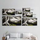 Forest Tree, Ocean View, Coastal Landscape, Canvas Print, Nature Wall Art, Black and White Art, Cabin Wall Decor, Rustic Wall Art