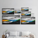 Abstract Seascape, Vibrant Waves, Modern Ocean Art, Coastal Home Decor, Colorful Beach Painting, Large Statement Art, Framed Canvas Print