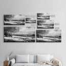 Winter Landscape, Black White, Scenic Country Road, Framed Canvas Print, Serene Nature Art, Rustic Wall Decor, Bedroom Artwork