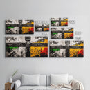 Tribal Totem Art, Black White Painting, Bold Statement Decor, Ethnic Wall Art, Framed Canvas Print, Modern Living Room Accent