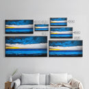 Ocean Waves, Deep Blue, Stormy Sky, Coastal Painting, Modern Seascape, Framed Canvas Print, Beach House Decor, Minimalist Wall Art
