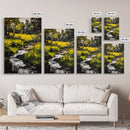 Stream Forest, Impressionist, Framed Canvas Print, Nature Wall Art, Greenery Landscape, Relaxing Home Art, Living Room Decor, Country Style
