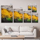 Golden Hills, Abstract Landscape, Earthy Tones, Autumn Wall Art, Warm Color Palette, Nature Inspired, Living Room Art, Framed Canvas Print