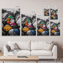 Vibrant Stones, Colorful Art, Modern Abstract, Nature Inspired, Coastal Wall Art, Unique Home Decor, Statement Piece, Framed Canvas Print