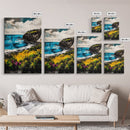 Cliffside View, Ocean Landscape, Coastal Wall Art, Nature Inspired, Scenic Seascape, Tranquil Home Decor, Blue Tones, Canvas Print