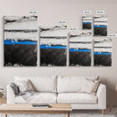 Monochrome Waves, Coastal Serenity, Abstract Seascape, Canvas Print, Minimalist Art, Modern Beach House Decor, Office Wall Art