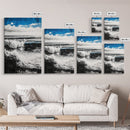 Ocean Horizon, Abstract Painting, Blue Waves, Canvas Print, Modern Seascape, Minimalist Beach Decor, Contemporary Wall Art