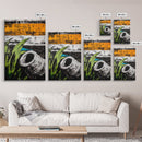 Modern Abstract Art, Black White Orange, Framed Canvas Print, Contemporary Wall Art, Bold Home Decor, Large Painting, Office Wall Art