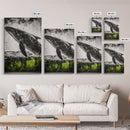 Humpback Whale, Ocean Wall Art, Framed Canvas Print, Black and White Art, Nautical Decor, Beach House Art, Coastal Wall Art