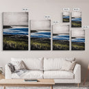 Misty Coast, Cliffside View, Ocean Horizon, Framed Canvas Print, Coastal Home Decor, Nautical Painting, Minimalist Wall Art