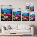 Coral Reef Print, Underwater Ocean Art, Coastal Wall Decor, Vibrant Marine Art, Nautical Wall Art, Beach House Decor, Framed Canvas Print