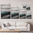 Monochrome Ocean Print, Coastal Wave Seascape, Nautical Wall Decor, Black and White Wall Art, Beach House Art, Framed Canvas Print