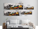 Coastal Village, Nautical Wall Art, Boat Painting, Framed Canvas Print, Beach House Decor, Seaside Landscape, Maritime Theme