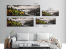 Forest Bridge, Scenic Landscape, River Valley, Canvas Print, Rustic Wall Art, Cabin Decor, Nature Inspired, Living Room Art, Moody Aesthetic