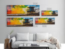 Lifeguard Tower, Coastal Beach Art, Sunset Painting, Vibrant Wall Art, Framed Canvas Print, Large Wall Art, Living Room Decor, Modern Art