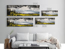 Scenic Overlook, Serene Bay, Landscape Art, Framed Canvas Print, Nature Wall Art, Home Office Decor, Modern Rustic, Coastal View