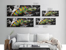 Colorful Snake, Psychedelic Reptile Art, Nature Painting, Wildlife Print, Vibrant Scales, Unique Wall Decor, Framed Canvas Print
